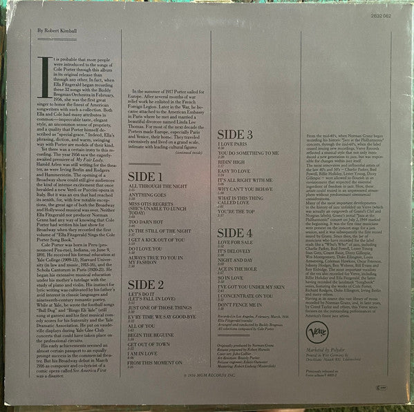 Ella Fitzgerald ~ The Cole Porter Songbook (Vinyl) - Djungel & Jazz