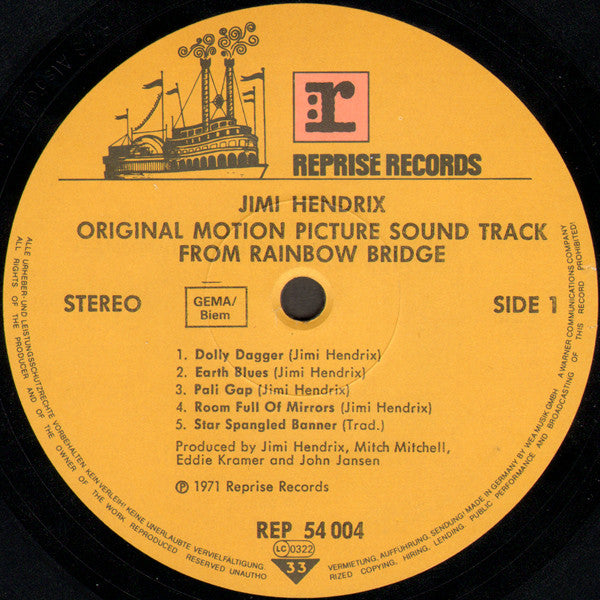 Jimi Hendrix ~ Rainbow Bridge - Original Motion Picture Sound Track (Vinyl) - Djungel & Jazz