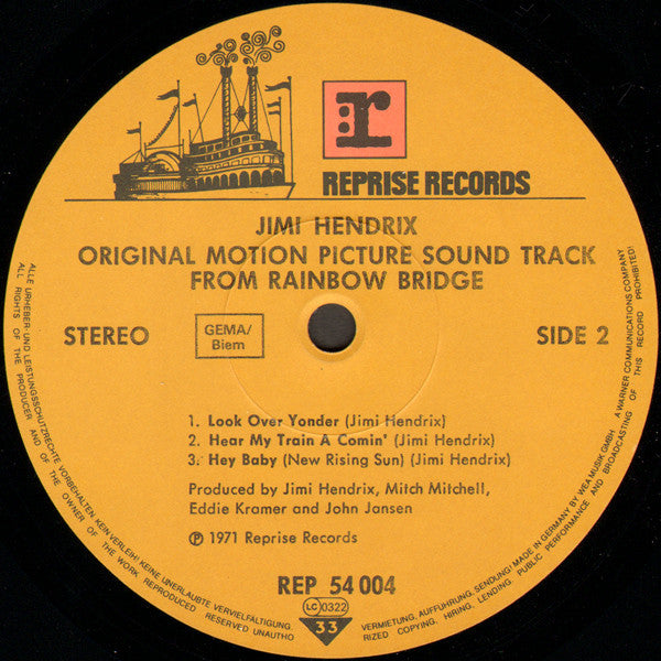 Jimi Hendrix ~ Rainbow Bridge - Original Motion Picture Sound Track (Vinyl) - Djungel & Jazz