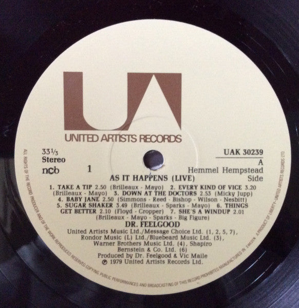 Dr. Feelgood ~ As It Happens (Vinyl) - Djungel & Jazz