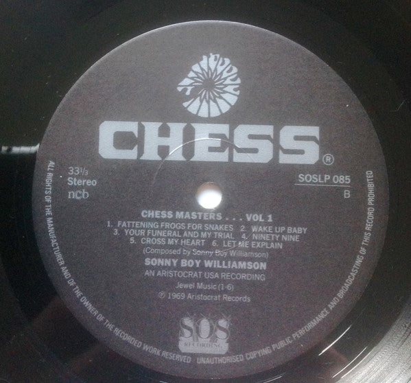 Sonny Boy Williamson (2) : Sonny Boy Williamson Chess Masters Vol 1 (LP, Album, RE)