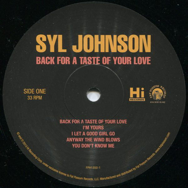 Syl Johnson ~ Back For A Taste Of Your Love (Vinyl) - Djungel & Jazz