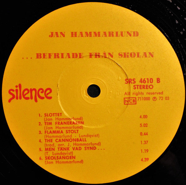Jan Hammarlund : Befriade Från Skolan (LP, Album)