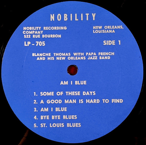 Blanche Thomas, "Papa" French And His New Orleans Jazz Band ~ Am I Blue (Vinyl) - Djungel & Jazz