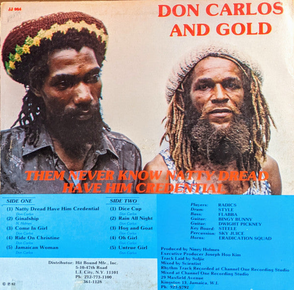Don Carlos (2) And Gold (2) : Them Never Know Natty Dread Have Him Credential (LP, Album)