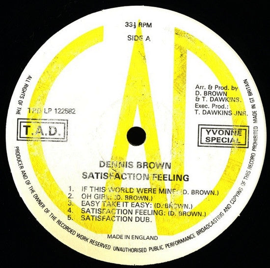 Dennis Brown : Satisfaction Feeling (LP, Album)