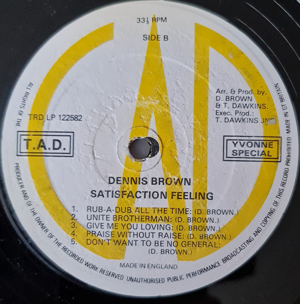 Dennis Brown : Satisfaction Feeling (LP, Album)