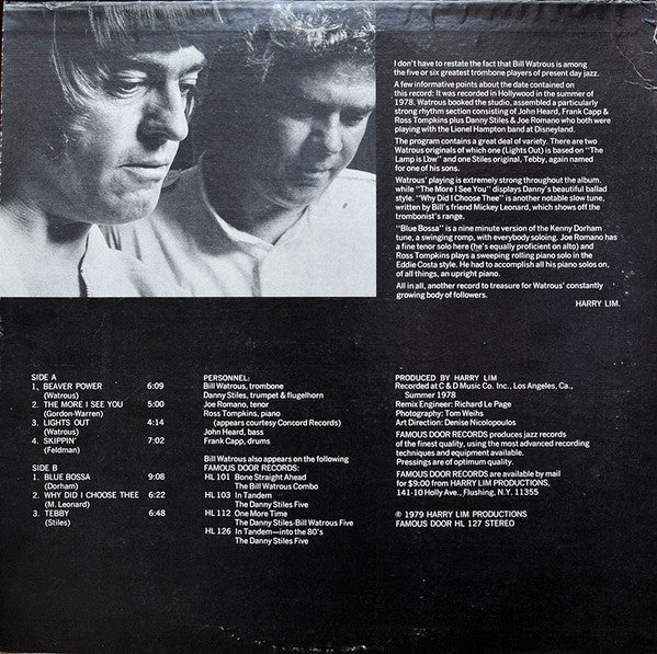 Bill Watrous Combo Featuring Danny Stiles ~ Watrous In Hollywood (Vinyl) - Djungel & Jazz
