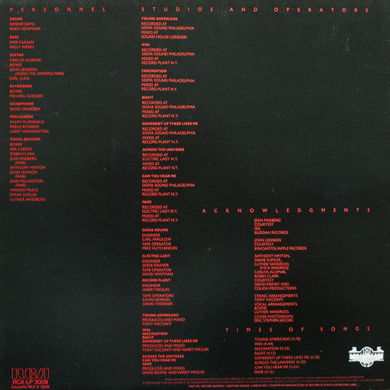 David Bowie : Young Americans (LP, Album, RE)
