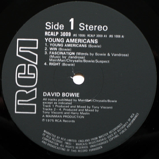 David Bowie : Young Americans (LP, Album, RE)