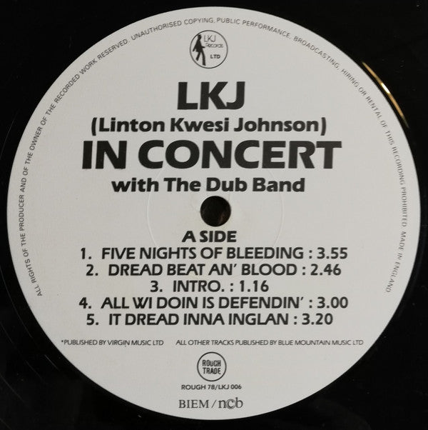 Linton Kwesi Johnson : In Concert With The Dub Band (2xLP, Album)