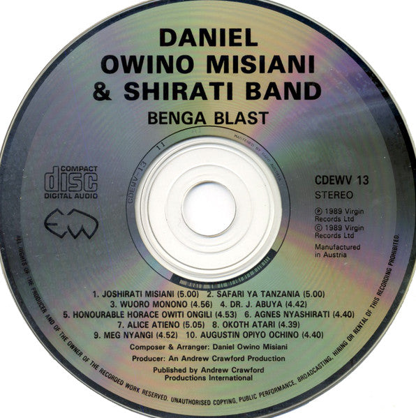 Daniel Owino Misiani And Shirati Band ~ Benga Blast! (Vinyl) - Djungel & Jazz