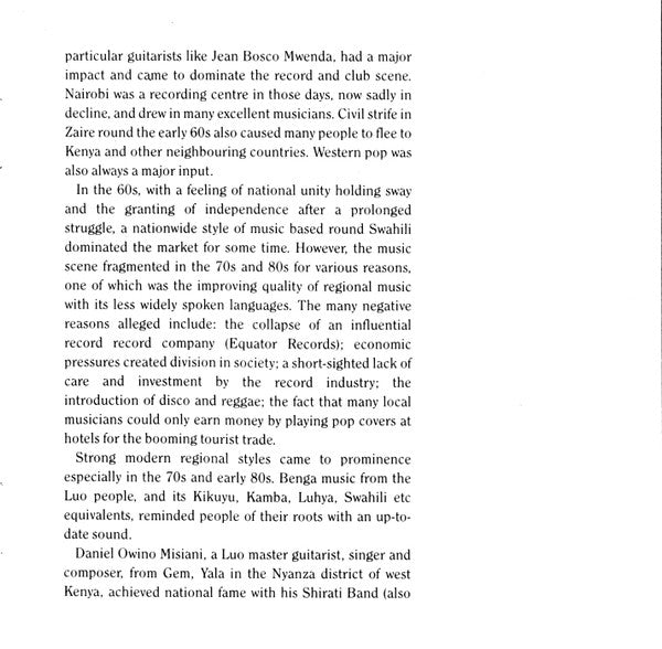 Daniel Owino Misiani And Shirati Band ~ Benga Blast! (Vinyl) - Djungel & Jazz