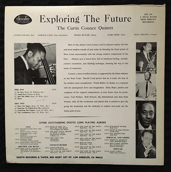 The Curtis Counce Quintet ~ Exploring The Future (Vinyl) - Djungel & Jazz