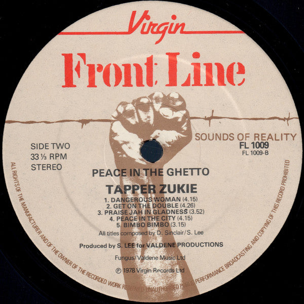 Tapper Zukie : Peace In The Ghetto (LP, Album)