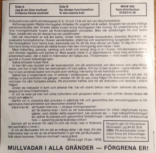 Mullvaden ~ Låt Husen Leva (Vinyl) - Djungel & Jazz