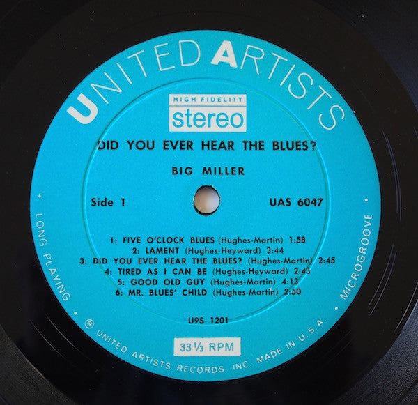Big Miller ~ Did You Ever Hear The Blues? (Vinyl) - Djungel & Jazz