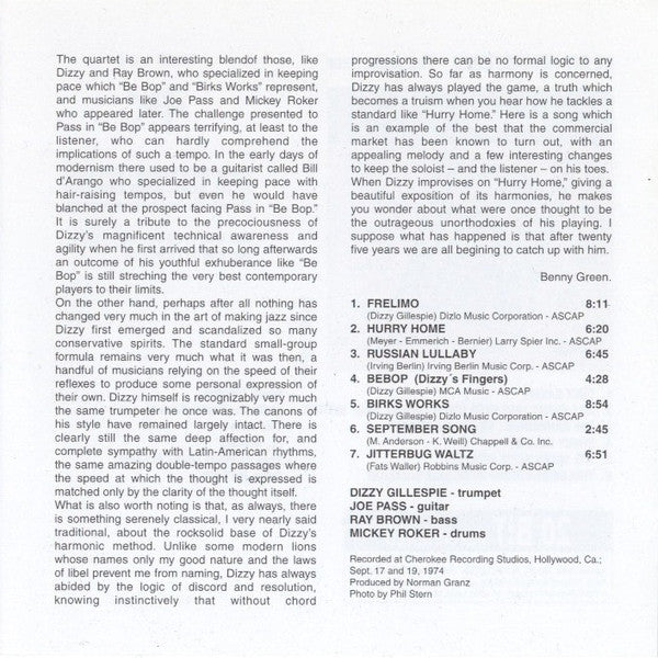 Dizzy Gillespie's Big 4 ~ Dizzy Gillespie's Big 4 (Vinyl) - Djungel & Jazz