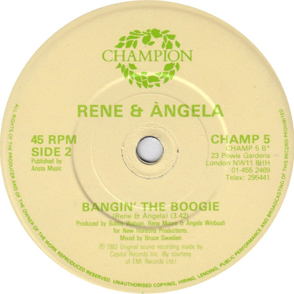 Rene & Angela* : Secret Rendezvous (12", Single)