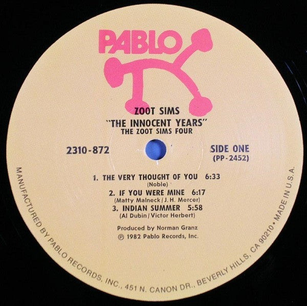 The Zoot Sims Four* : The Innocent Years (LP, Album, M/Print)