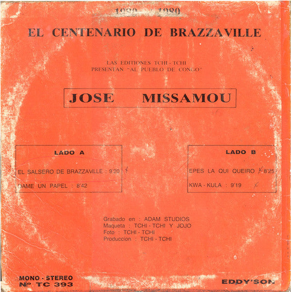 José Missamou Y Orchestre Ballet Les Anges ~ 1880 - 1980 El Centenario De Brazzaville (Vinyl) - Djungel & Jazz