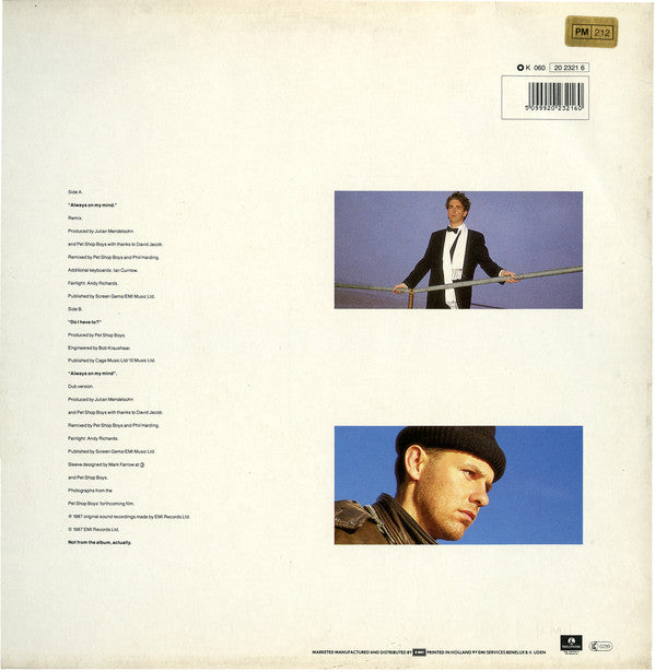Pet Shop Boys ~ Always On My Mind (Remix) (Vinyl) - Djungel & Jazz