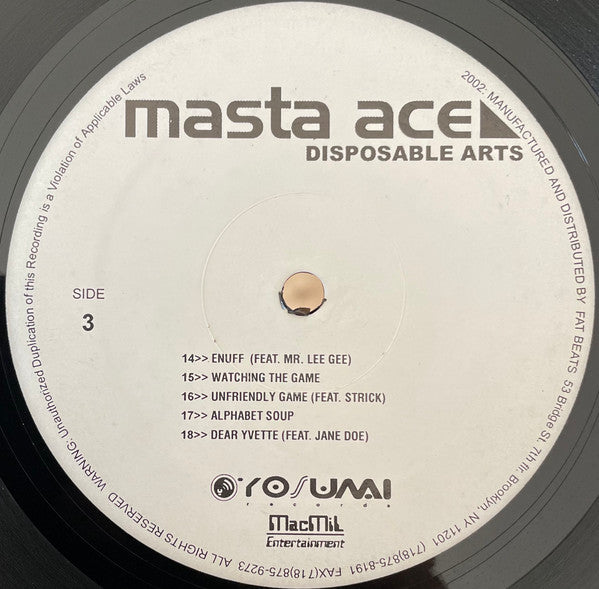 Masta Ace ~ Disposable Arts (Vinyl) - Djungel & Jazz