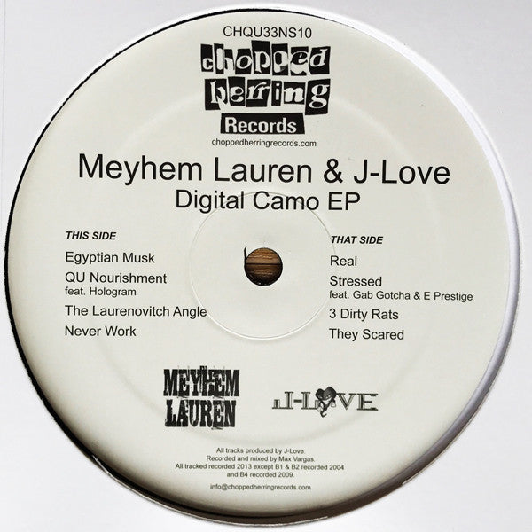 Meyhem Lauren & J-Love : Digital Camo EP (12", EP, Ltd)