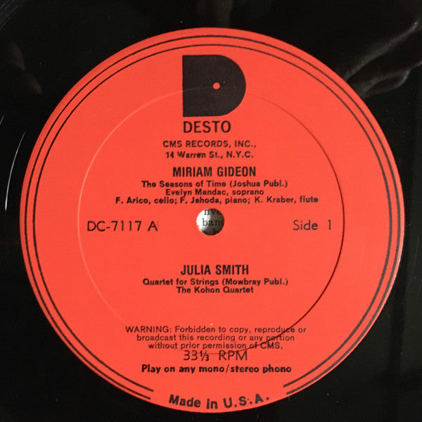 Mabel Daniels / Miriam Gideon / Julia Smith / Louise Talma ~ Four American Composers (Vinyl) - Djungel & Jazz