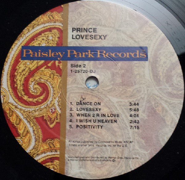 Prince ~ Lovesexy (Vinyl) - Djungel & Jazz