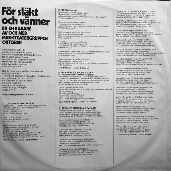 Musikteatergruppen Oktober ~ För Släkt Och Vänner (Vinyl) - Djungel & Jazz