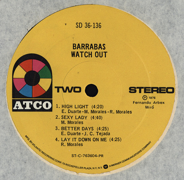 Barrabas ~ Watch Out (Vinyl) - Djungel & Jazz