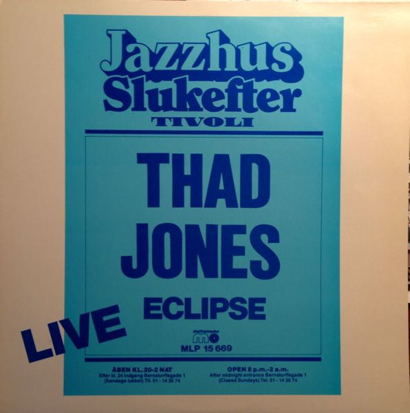 Thad Jones Eclipse ~ Live (Vinyl) - Djungel & Jazz