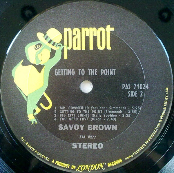 Savoy Brown ~ Getting To The Point (Vinyl) - Djungel & Jazz