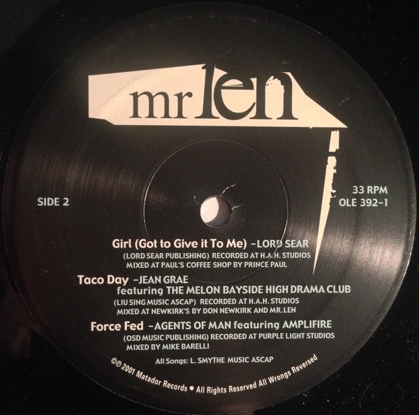 Mr Len* : Pity The Fool (Experiments In Therapy Behind The Mask Of Music While Handing Out Dummysmacks) (2xLP, Album)