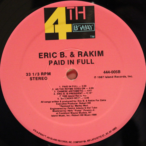 Eric B. & Rakim ~ Paid In Full (Vinyl) - Djungel & Jazz