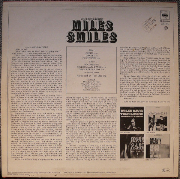 Miles Davis Quintet ~ Miles Smiles (Vinyl) - Djungel & Jazz