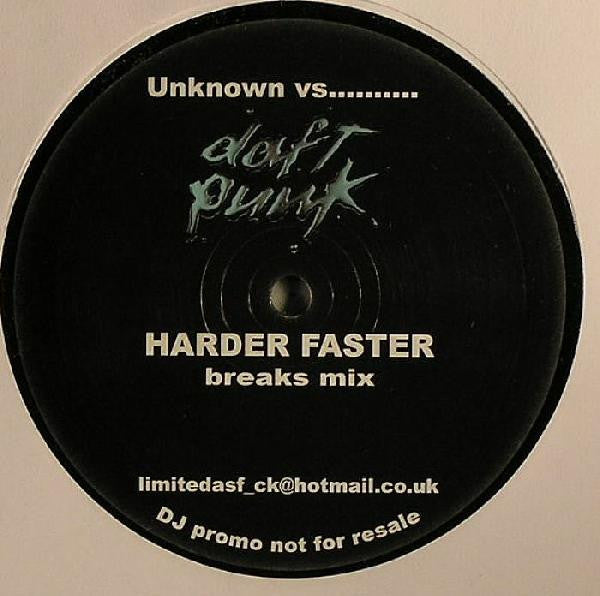 Unknown Artist Vs. Daft Punk ~ Harder Faster (Breaks Mix) (Vinyl) - Djungel & Jazz