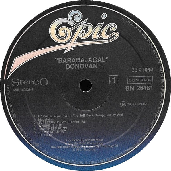 Donovan ~ Barabajagal (Vinyl) - Djungel & Jazz