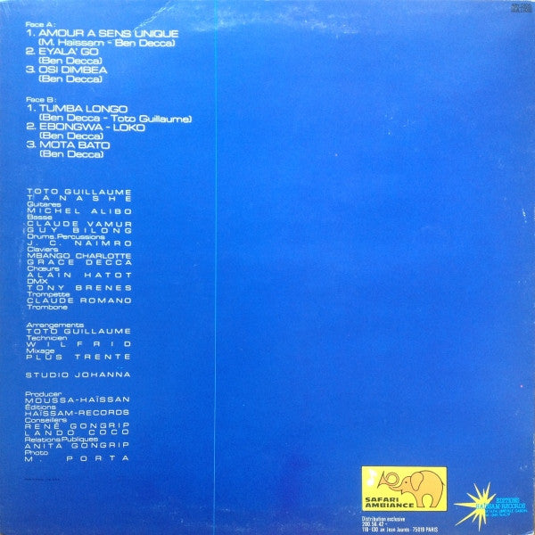 Ben Decca ~ L'Amour A Sens Unique (Vinyl) - Djungel & Jazz