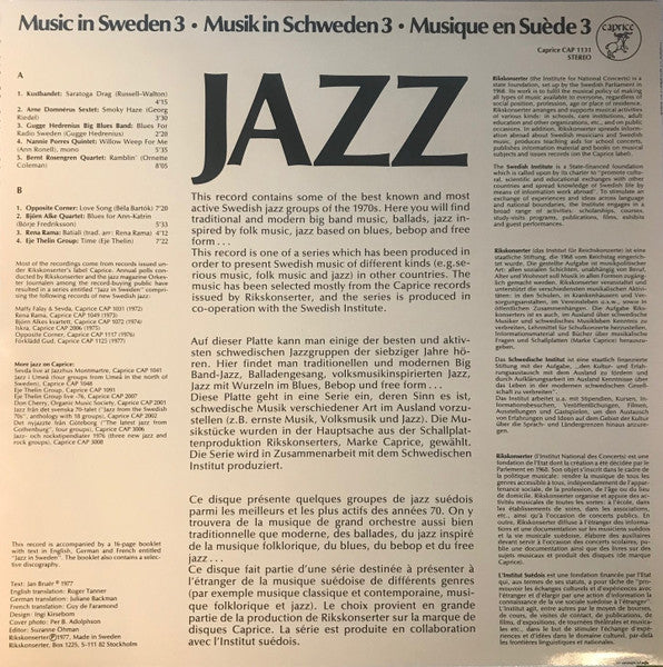 Various ~ Music In Sweden 3: Jazz (Vinyl) - Djungel & Jazz