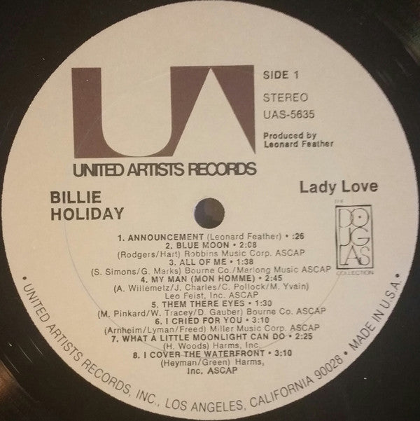 Billie Holiday : Lady Love (LP, Album, RE)