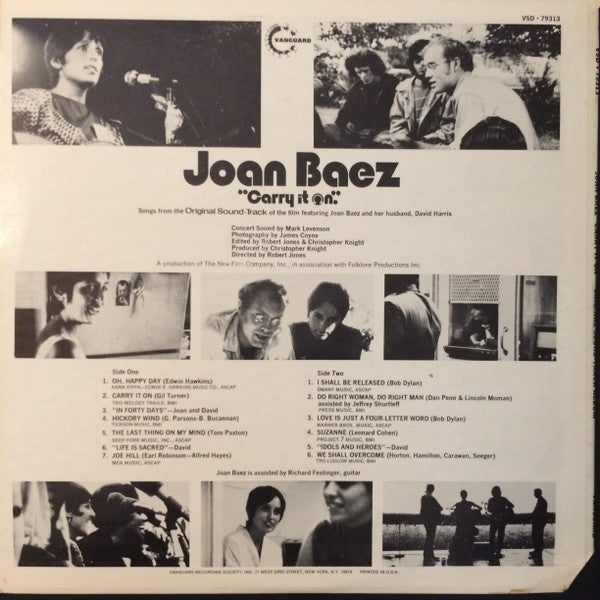 Joan Baez : Carry It On Original Sound Track Album (LP, Album, RE)