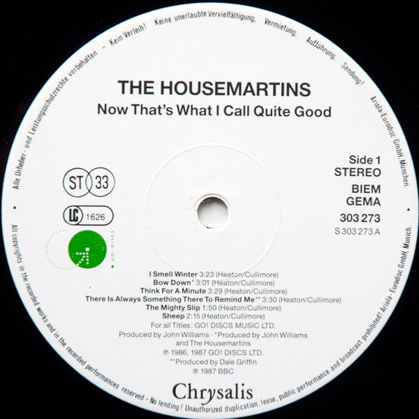 The Housemartins ~ Now That's What I Call Quite Good (Vinyl) - Djungel & Jazz