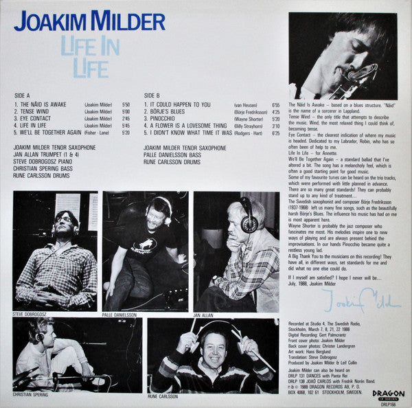 Joakim Milder ~ Life In Life (Vinyl) - Djungel & Jazz