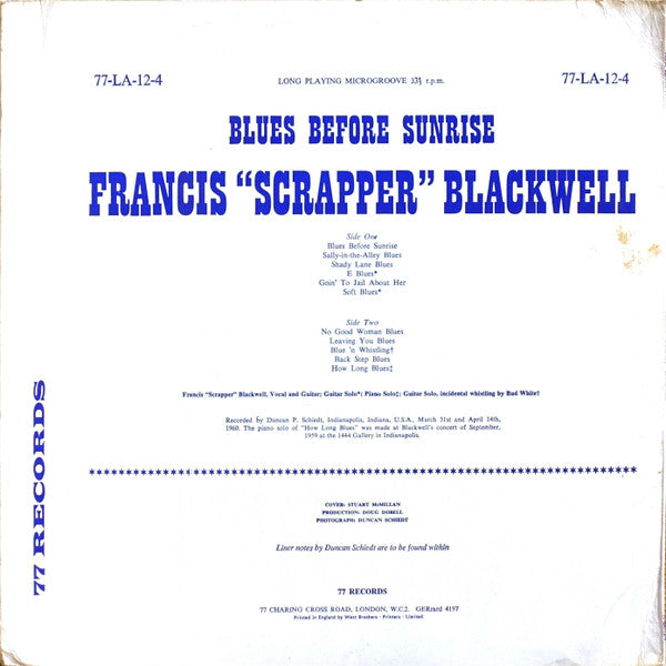 LP: Scrapper Blackwell - Blues Before Sunrise