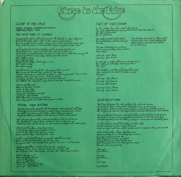 Yes ~ Close To The Edge (Vinyl) - Djungel & Jazz