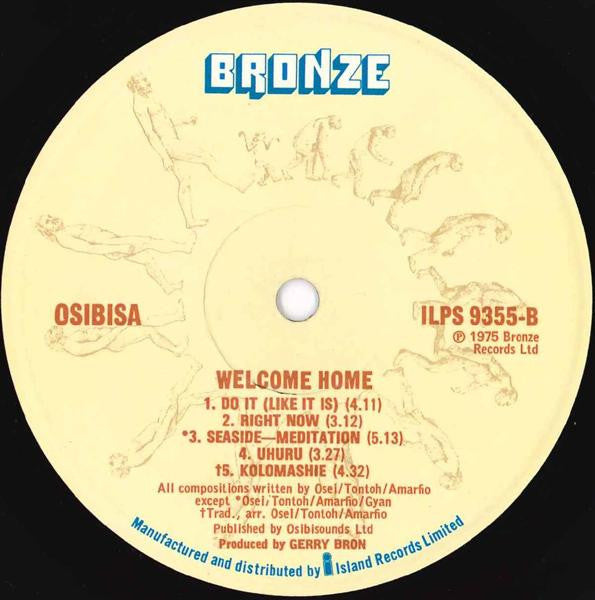 Osibisa : Welcome Home (LP, Album, Gat)