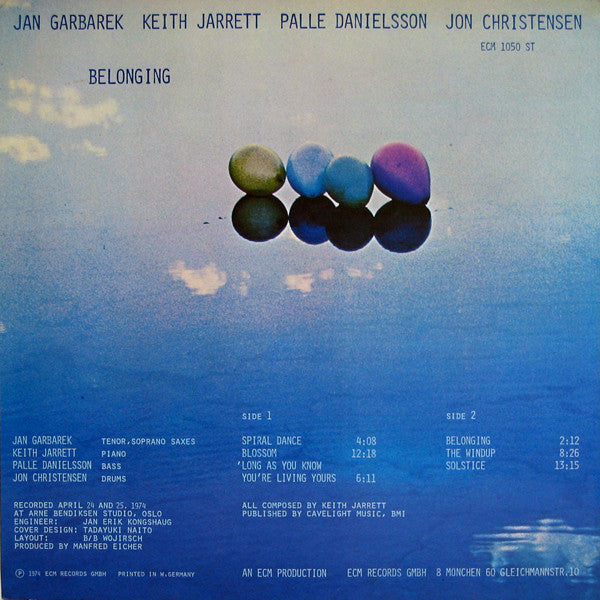 Jan Garbarek, Keith Jarrett, Palle Danielsson, Jon Christensen ~ Belonging (Vinyl) - Djungel & Jazz