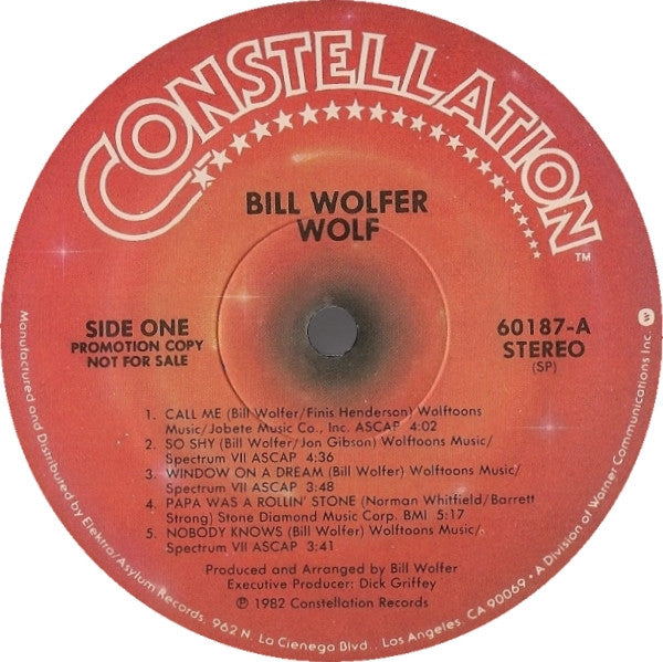Bill Wolfer : Wolf (LP, Album, Promo)